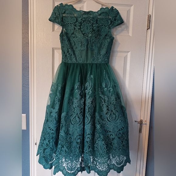 NWT Chi Chi London Elegant Lace Dress in Teal (Modcloth) (Size 2) - Picture 8 of 14